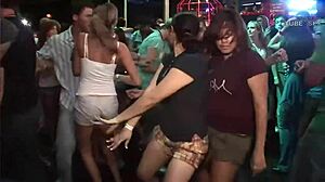 슬림 소녀들과 큰 엉덩이들이 카메라를 위해 뜨거운 경쟁을 벌인다