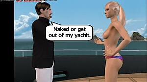 Seks 3D villa pria beruntung dalam seri yachting