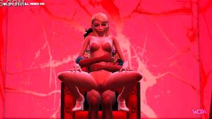 Animasi 3D pertemuan erotis penari telanjang dengan klien dan pasangannya