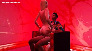 3D animáció egy sztriptíztáncosnőről, aki erotikus találkozást élvez egy ügyféllel és annak partnerével