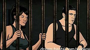 KaneとMaloryが出演する刑務所行きのエロティシズムアニメーション!