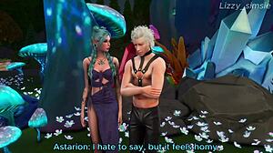 Astarion razvaja Tavs mokro muco in ejakulira v notranjosti v animaciji Sims 4 Hentai