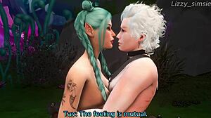 Astarion在Sims 4 Hentai动画中享受Tavs湿润的阴道并射精