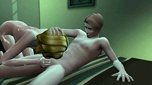 헨타이 비디오에서 잠자는 외계인 베이비가 섹스를 합니다