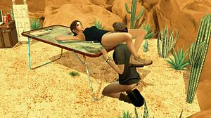 Parody de Tomb Raider en Sims 4 con falos egipcios de destino