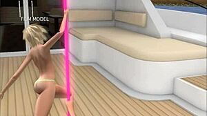 Súkromná jachtová párty s striptérkou, ktorá ukazuje svoje ťavie prsty